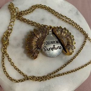 You Are My Sunshine Sunflower Necklace